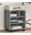 vidaXL Printer Stand with Wheels Grey Sonoma 41x32x48 cm