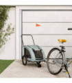 vidaXL Pet Bike Trailer Grey Oxford Fabric and Iron