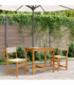 vidaXL 3 Piece Balcony Set with Cushions Solid Wood Acacia
