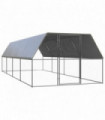 vidaXL Chicken Cage 3x8x2 m Galvanised Steel