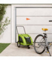 vidaXL Pet Bike Trailer Green Oxford Fabric and Iron