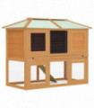 vidaXL Animal Rabbit Cage Double Floor Solid Fir Wood