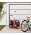 vidaXL Pet Bike Trailer Orange and Grey Oxford Fabric and Iron