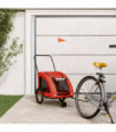 vidaXL Pet Bike Trailer Orange and Grey Oxford Fabric and Iron