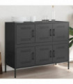 vidaXL Sideboard Black 100.5x39x79 cm Cold-rolled Steel