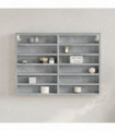 vidaXL Vitrine Cabinet Concrete Grey 80x8.5x58 cm Engineered Wood