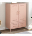 vidaXL Highboard Pink 68x39x101.5 cm Cold-rolled Steel