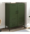 vidaXL Highboard Olive Green 68x39x101.5 cm Cold-rolled Steel