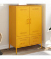 vidaXL Highboard Mustard Yellow 68x39x101.5 cm Cold-rolled Steel