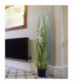 165cm Artificial Grass Plant with White Orchid Flowers