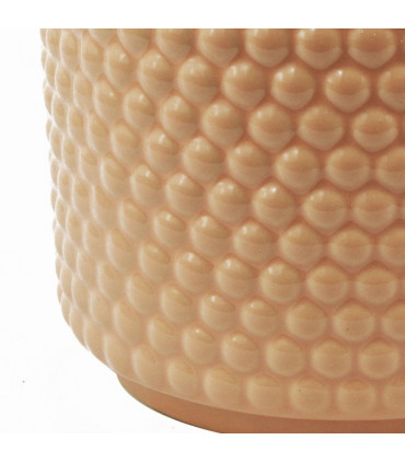 Dusty Pink Peach Raised Dots Ceramic Plant Pot 15 x 15 x 12.5cm