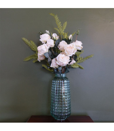 30cm Green Cube Glass Vase