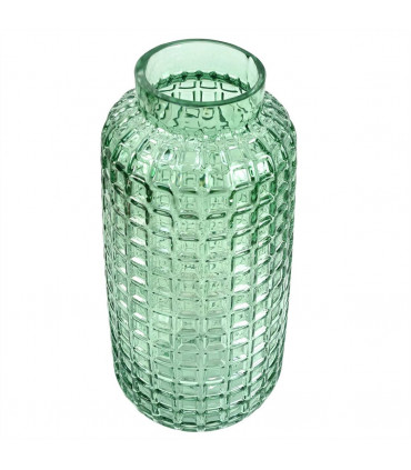 30cm Green Cube Glass Vase