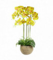 80cm Large Orchid Lime Yellow Artificial 41 REAL TOUCH flowers