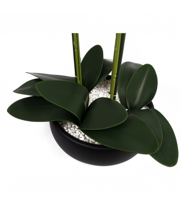 60cm Orchid Artificial Yellow Black Ceramic Planter
