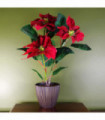 Artificial Poinsettia Grey Pot