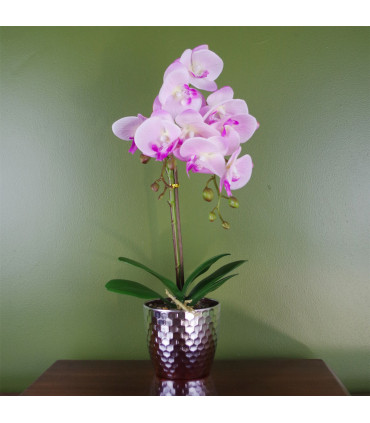 50cm Phalaenopsis Orchid Artificial Light Pink Silver