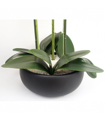 60cm Orchid Artificial White Black Ceramic Planter