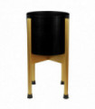 Medium Gold Stand with Black Metal Planter 38.5cm x 18cm