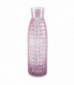 49cm Tall Pink Square Glass Vase