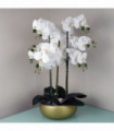 60cm Orchid Artificial White Gold Ceramic Planter