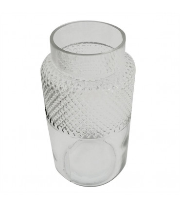 29cm Clear Glass Diamond Vase