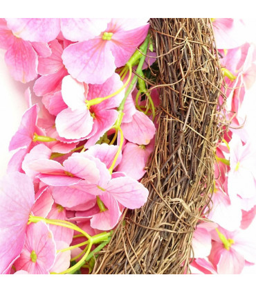40cm Artificial Pink Floral Blossom Wreath