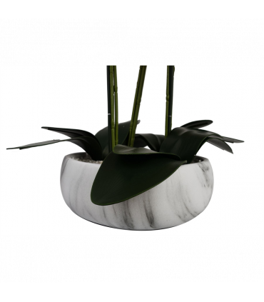 60cm Orchid Artificial White Marble Effect Ceramic Planter