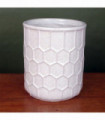 White Honeycomb Speckled Ceramic Planter Plant Pot