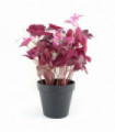 30cm Artificial Plant Realistic Purple Shamrock Pink Flowers Potted