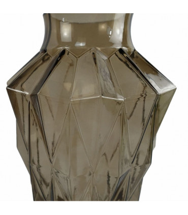 30cm Brown Geometric Glass Vase