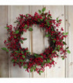 60cm (24") Large Luxury Christmas Natural Look Red Berry Floristry Wreath