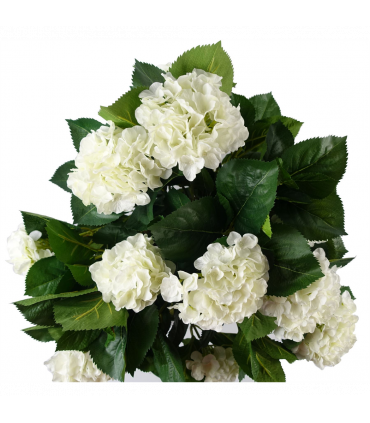 75cm Artificial White Bush Hydrangea Plant Potted