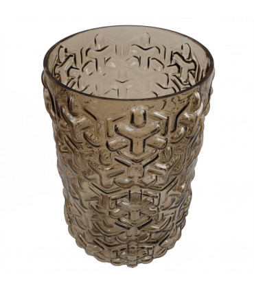 29cm Embossed Chestnut Glass Vase