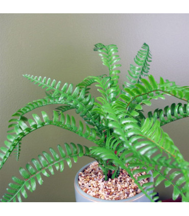 40cm Artificial Fern Plant with Ceramic Planter & Stand