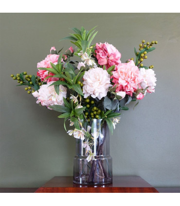 26cm Grey Smoke Glass Vase