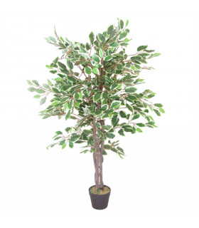 130cm LARGE Realistic White Edge Ficus Artificial Plant Tree