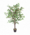 130cm LARGE Realistic White Edge Ficus Artificial Plant Tree