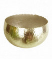 XL Metal Bowl Planter 32 x 20cm Hammered Gold Colour Curvy Edge