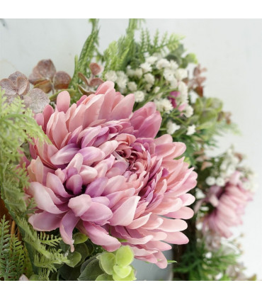 45cm Artificial Pink Floral Blossom Wreath