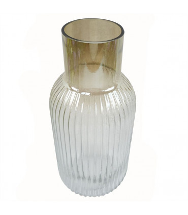 34cm Ridged Ombre Glass Vase