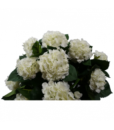 70cm Artificial White Bush Hydrangea Plant Potted
