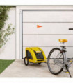 vidaXL Pet Bike Trailer Yellow Oxford Fabric and Iron