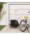 vidaXL Pet Bike Trailer Black Oxford Fabric and Iron