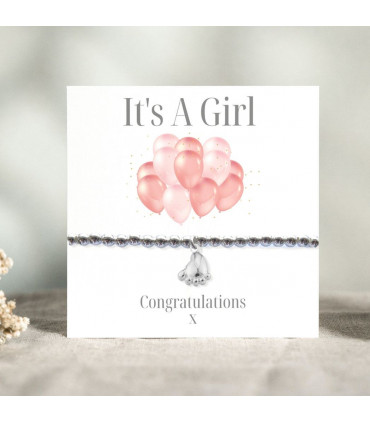 It's A Girl Bracelet - Balloon Gift Card