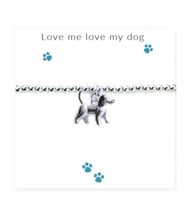 Love Me Love My Dog Bracelet on Message Card