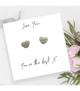 Heart Earrings on Love You Message Card