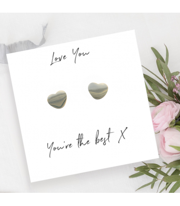 Heart Earrings on Love You Message Card