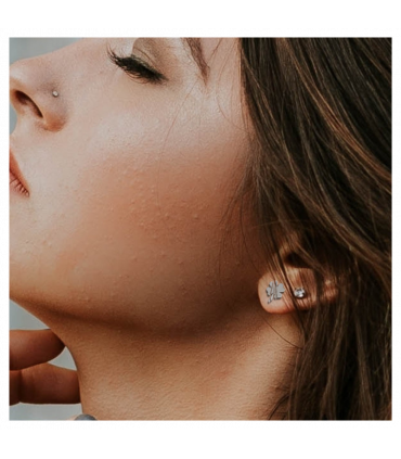 Good Luck Card & Four Leaf Clover Stud Earrings