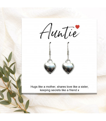 Auntie Heart Earrings & Gift Card